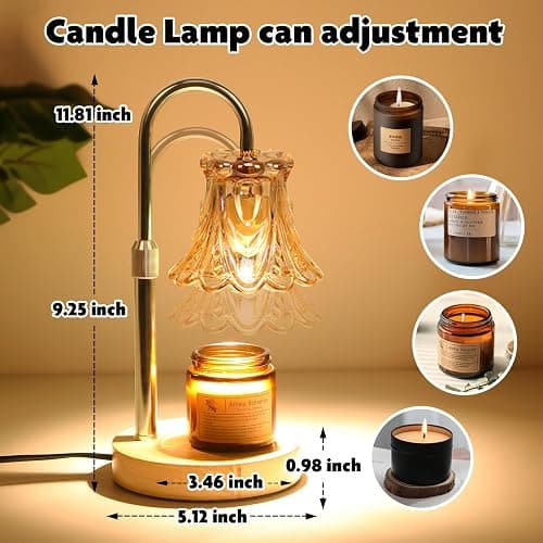 GEEZO Fragrance Candle Warmer Lamp，Electric Candle Warmer with Timer & Dimmer，Mom Christmas Birthday Gifts for Women, House Warming Gifts New Home Bedroom Decor thumbnail 2