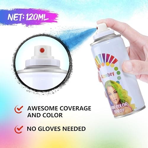 Blue Hair Spray,Temporary Hair Color Spray for Women Kids Men,Washable Hairspray,Colored Hair Spray,Color Hairspray for Halloween,Party,Cosplay,Christmas Day (01#Blue) thumbnail 3