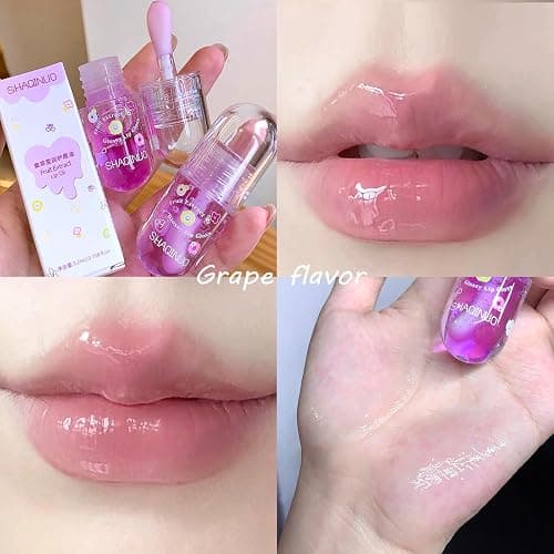 DENESTUP 4 Pcs Lip Gloss Oil Set, Fruit Flavored Lip Gloss Set Cute Lip Jelly Hydrating Lip Make-Up for Kids and Teens, Kid Friendly, Party Gift, Non-toxic - pink - 1 Count (Pack of 6) thumbnail 6