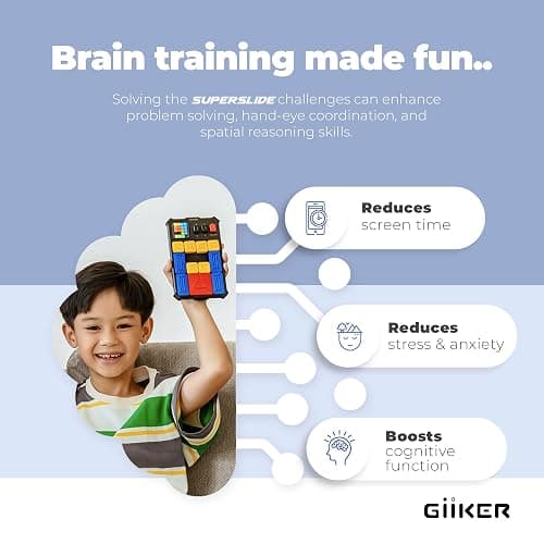 GiiKER Super Slide Puzzle Games, Original 500+ Challenges Brain Teaser Puzzle, Toys for Kids, Travel Games Birthday Gifts Easter Stocking Stuffers for Boys Girls, Activities for Road Trips - Lavender thumbnail 4