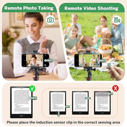 Page Turner Ring for Kindle,Remote Control for iPhone iPad Android Tablets E-Readers,Clicker Page Turner for Kindle Accessories for Camera Video Record&Shutter Selfie (Green) thumbnail 5