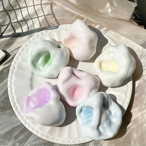 6Pcs Coconut Oil Stress Balls, Shapeable Squishy Fidget Toy for Stress Relief, Moldable Squeeze Toy for Adults Anxiety ADHD thumbnail 3