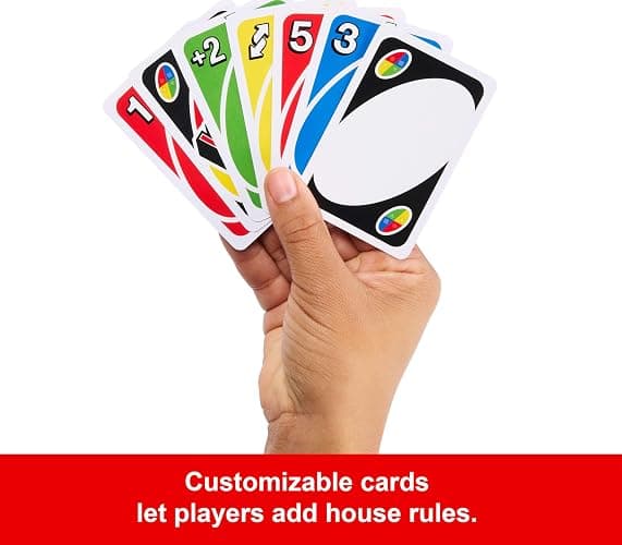 Mattel Games UNO Card Game in Travel & Storage Tin for Kid, Adult & Family Nights & Parties, Color Blind Accessible & Customizable Deck (Amazon Exclusive) thumbnail 5