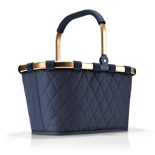 reisenthel carrybag frame rhombus midnight gold – Stabiler Einkaufskorb mit viel Stauraum und praktischer Innentasche – Elegantes und wasserabweisendes Design - Image 1