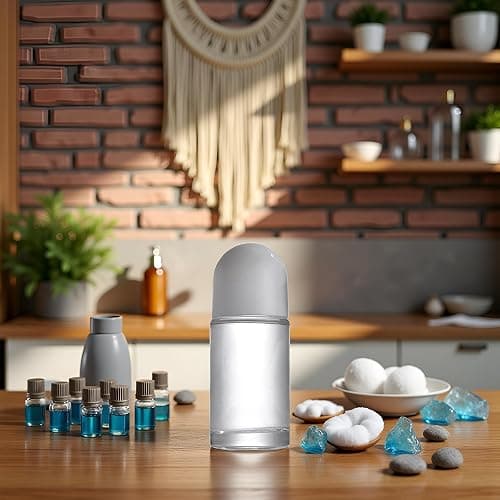 2Pcs White 50ML Glass Empty Roller Bottles with Plastic Roller Ball, Deodorant Roll On Containers Leak Proof Massage Ball Bottles with Cap for Essential Oil Perfume Cosmetics thumbnail 5