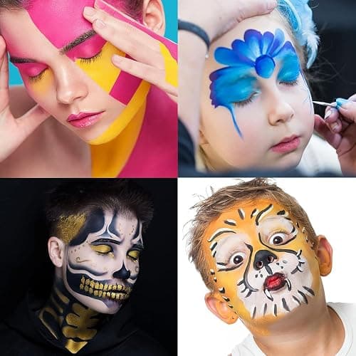 UCANBE Face & Body Paint, Water Activated SFX Makeup Palette - Extra Large White & Black Pan, Professional 18 Color Safe Non Toxic Art Painting Kit for Halloween, Cosplay, Parties, Theater & Stage thumbnail 4