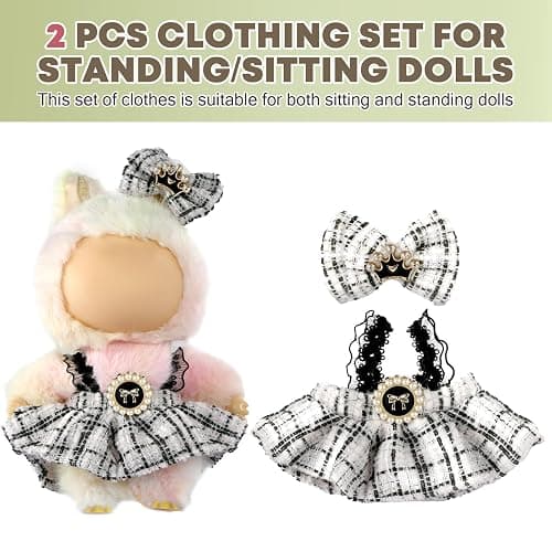 Clothes for LA BUBU 17cm Doll (NO Doll),Outfit for LABUBU,Clothes Set for LA BUBU Dress Up,Accessories for LA BUBU thumbnail 7