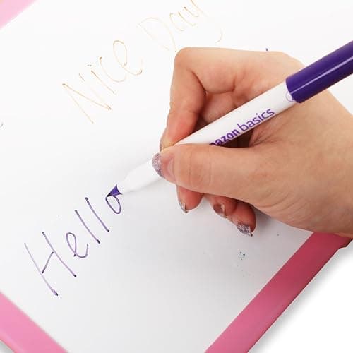 Amazon Basics Low Odor Ultra Fine Tip Dry Erase White Board Markers, Assorted Colors, 12-Pack thumbnail 2