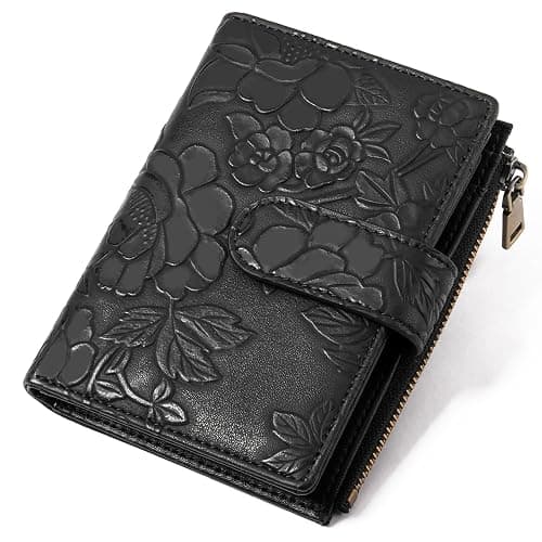 GAEKEAO Womens Wallet Small Vegan Leather RFID Blocking Bifold Zipper Pocket Wallet Card Case Purse with ID Window - Image 1