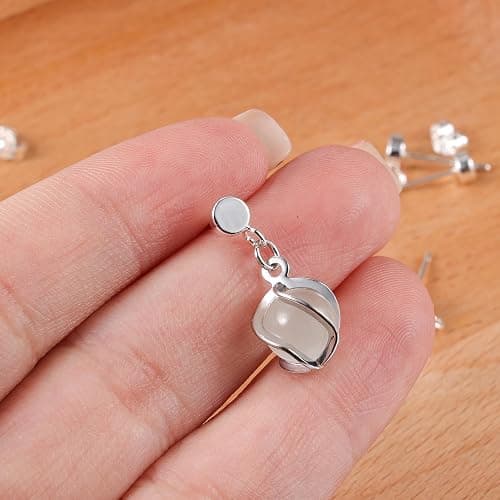 12Pcs Flat Sterling Silver Post with Earring Hook, 3/4/5mm Ear Studs with Loop Hypoallergenic 925 Sterling Silver Earrings Findings Dangle Studs Posts Butterfly Backs Supplies Jewelry Making Set thumbnail 2