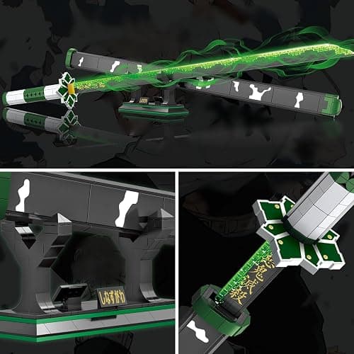 HIGH GODO Demon Anime Sword Building Set, 39in Sanemi Sword Building Block with Scabbard and Stand, Anime Katana Sword Set, Collectible Gifts Toys for Adults Teens 14+ (710 PCS) thumbnail 4