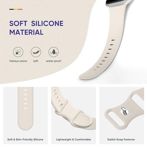 Sport Bands Compatible with Apple Watch Band 38mm 40mm 41mm 42mm 44mm 45mm 46mm 49mm, Soft Silicone Sport Strap Wristbands for iWatch Ultra 3 2 1, Series 11 10 9 8 7 6 5 4 3 2 1 SE Women Men, 6 Pack thumbnail 2