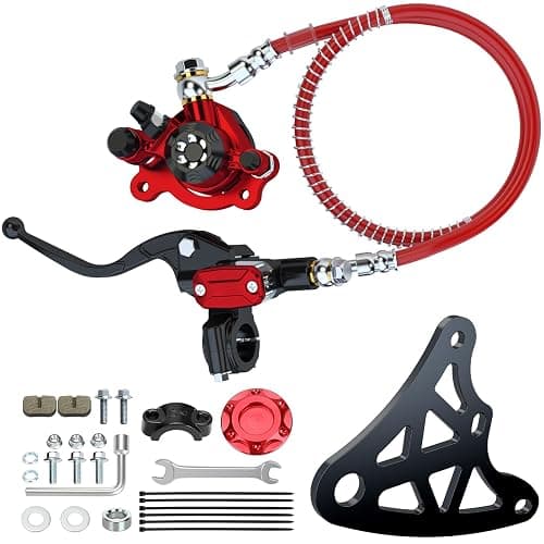 RZEOZU Mini Bike Hydraulic Brake Kit with Rear Caliper Mount Bracket Adapter Compatible with Monster Mega Moto 80cc 105cc MMB80 MMB105 Minibike GMB100 Coleman RB100 Powersports Parts - Image 1