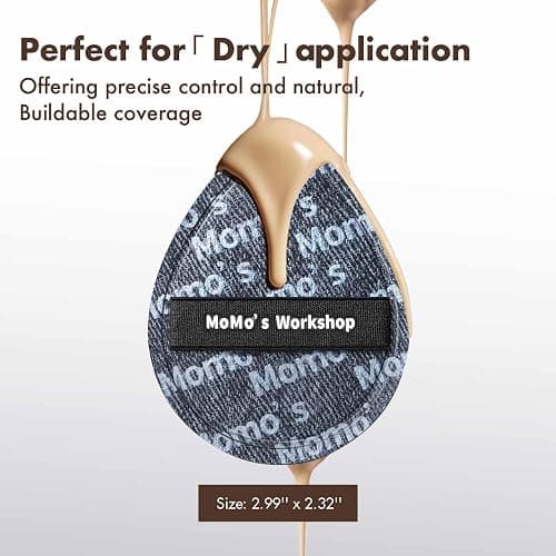Black Denim Makeup Sponges,Blender Sponges for Foundation & Concealer, Non-Absorbent Rubycell, Large Beauty Sponge,Makeup on Details Targeted, Travel Friendly & Reusable,2pcs thumbnail 3