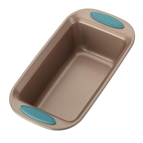 Rachael Ray 47578 Cucina Nonstick Bakeware Set with Grips Includes Nonstick Bread Pan, Baking Sheet, Cookie Sheet, Baking Pans, Cake Pan and Muffin Pan - 10 Piece, Latte Brown with Agave Blue Grips - 10 Piece - Latte Brown with Agave Blue Grips - Bakeware Set thumbnail 13