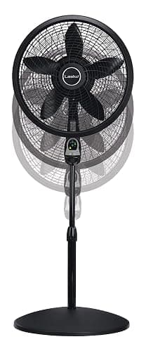 Lasko Oscillating Cyclone Pedestal Fan, Adjustable Height, Timer, Remote Control, 3 Speeds, for Bedroom, Living Room, Home Office, 18", Black, 1843 thumbnail 10