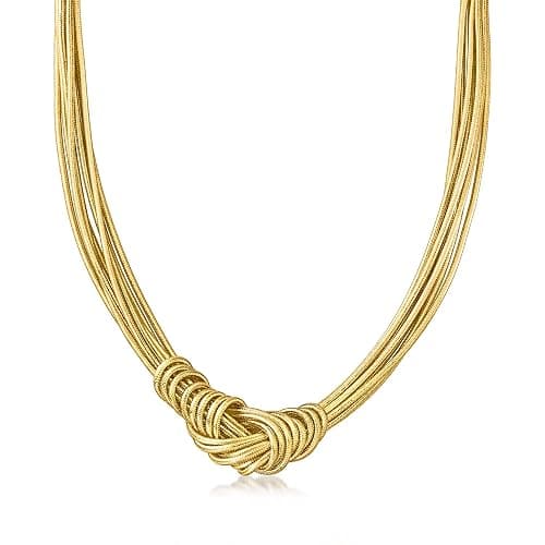 Ross-Simons Italian Flex Knot Necklace With 18kt Gold Over Sterling Clasp - Image 1