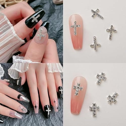 10 Pack/Set Kreuz Nagel Charms Legierung Für Edelsteine ​​Acryl Kunst Dekorationen Liefert Legierung thumbnail 2