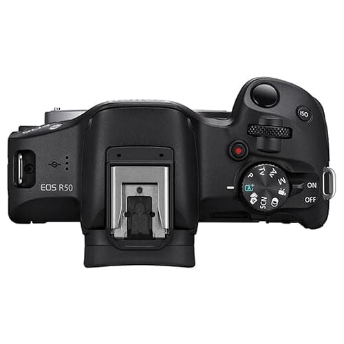 Canon EOS R50 24.2MP APS-C CMOS Sensor Mirrorless Camera with 18-45mm Lens, 128GB Extreme Speed Memory, Video Light, Microphone, Grip, Filters, Lenses, Case, Software, More, Black (Renewed) thumbnail 5