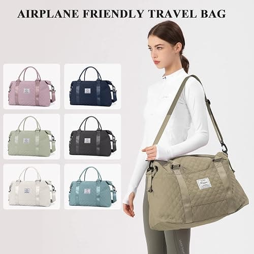 HYC00 Travel Duffel Bag,Carry-on Overnight Weekender Bags for Women,Sports Tote Gym Bag with Wet Pocket thumbnail 7