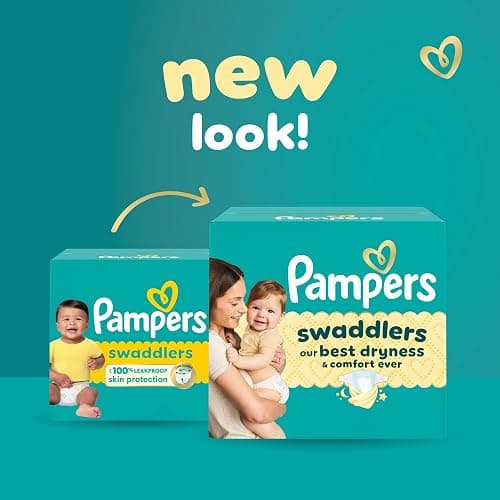 Pampers Swaddlers Diapers, Size 7 (26-50 lbs), 88 Count, Absorbent, Keeps Baby Dry and Comfortable, Skin Safe Disposable Baby Diaper (Packaging May Vary) thumbnail 2