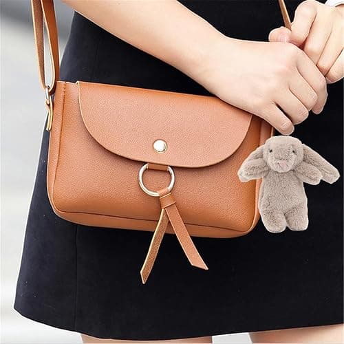 ZOONAI Cute Bunny Plush Keychain for Backpack, 3.5" Inch Mini Rabbit Bag Purse Charm Decoration for Women Girls thumbnail 2