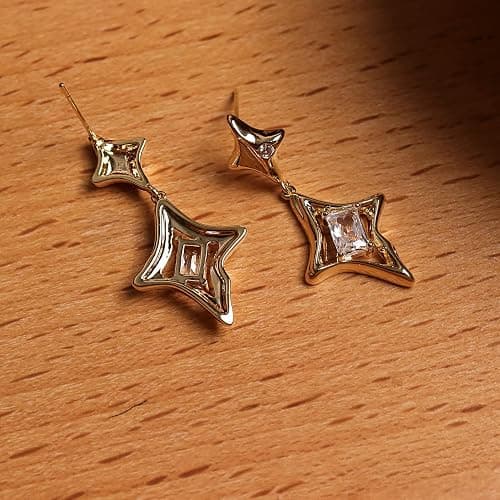 Sonateomber Star Drop Dangle Earrings for Women Trendy Unique Sparkly Rhinestone Stud Fashion Jewelry Gift thumbnail 4