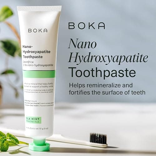 Boka Fluoride Free Toothpaste Nano Hydroxyapatite, Helps Remineralize, Appropriate for Sensitive Teeth, Whitening - for Adult, Kids Oral Care - Ela Mint Flavor, 4 Fl Oz 1Pk US Manufactured - Ela Mint - 4 Ounce (Pack of 1) thumbnail 2