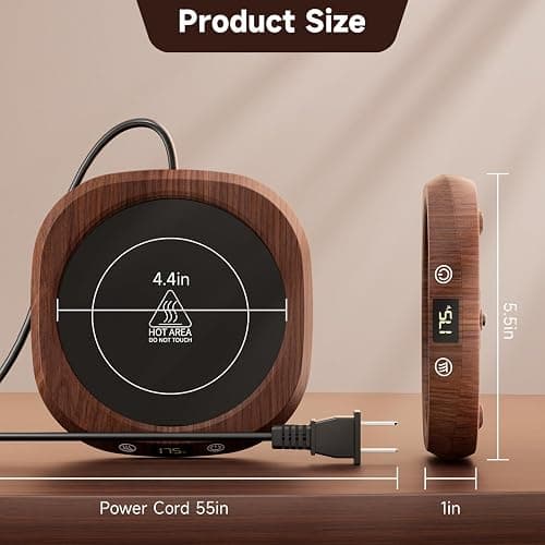 Coffee Mug Warmer - Coffee Cup Warmer for Desk Auto Shut Off, Smart Electric Candle Warmer Beverage Warmer for Coffee, Tea, Water, Milk and Coco, 5 Temperature Settings & 1-12H Timer thumbnail 2