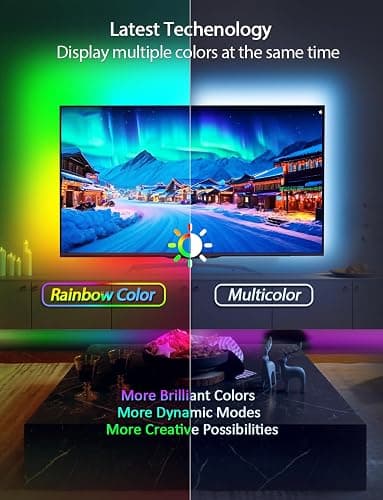 MATICOD LED Lights for TV Led Backlight, 9.84ft RGB Led Strip Lights for TV Lights Behind, USB Led Light Strip for 32-43in TV, Bluetooth APP Control Music Sync Strip Lighting for Christmas Decorations thumbnail 2