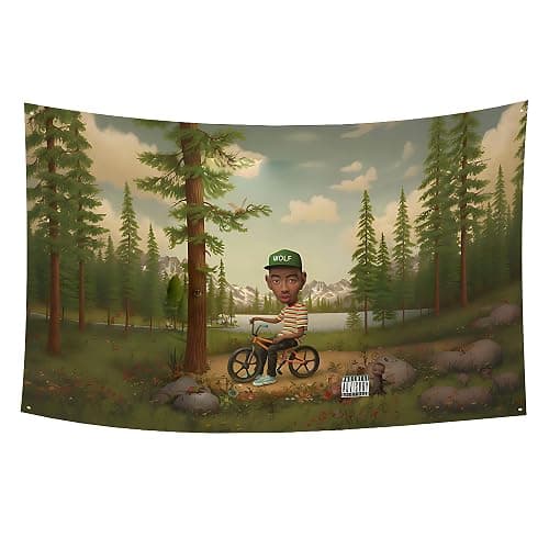 Eocfaid Music Album Cover Wall Tapestry, 36x60 Inch Bedroom Decor - Large Artistic Wall Hanging with Taylor Wolf Theme for Living Room, Dorm, Aesthetic Room - Image 1