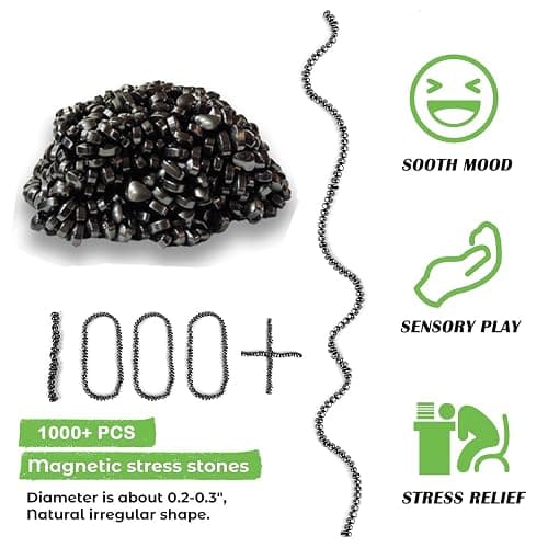 Matassari 1000pcs Fidget Toy, Sensory Toys for Adults & Teens（Black） | At work or parties, shape, stack, relax and unwind; a fun gift for birthdays, Christmas and stocking stuffers thumbnail 5