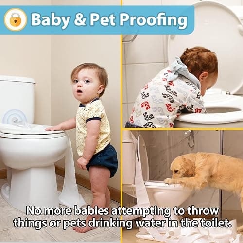 4our Kiddies Baby Toilet Lock (2 Pack) for Child Safety, Baby Proof Toilet Seat Lock with 2 Extra Pallet Fit for Most Standard Toilet, Easy Intallation Toilet Lid Lock with 2 Extra 3M Adhesive thumbnail 4