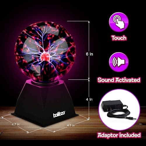 6" Plasma Ball Light – Touch Activated Lightning Globe thumbnail 2