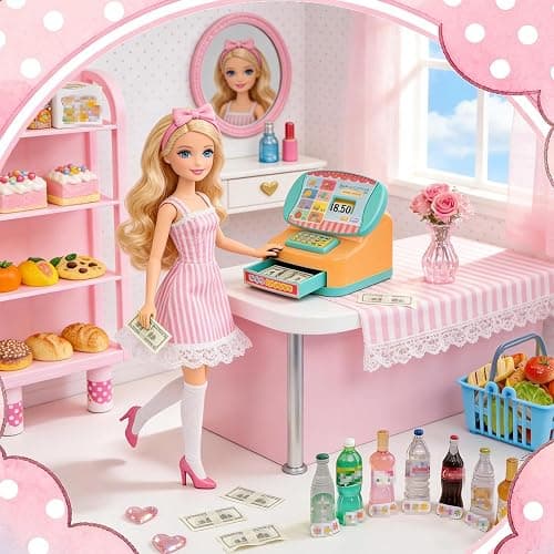 164Pcs Mini Shopping Cart Basket Miniature Food Drink Toy Supermarket Metal Handcart Trolley DollHouse Store Grocery Accessories Kitchen Play Game Party Model Shelves Cash Register Refrigerator Fridge thumbnail 6