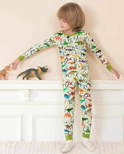 babee Reshinee Bamboo Viscose Toddler Pajamas Boys Girls Baby 12M-8Y Pjs Sets Kids 2pcs Long-Sleeve Snug fit Sleepwear thumbnail 3