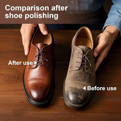 Awaydol 10 PCS Leather Care Kit - Horsehair Brushes,Saddle Soap,Waterproofing Wax,Mink Oil Conditioner,Polishing Cloth,Microfiber cloth,Boot Shoe Shine Cleaning Kit Gift for Men Cowboy Husband Dad ﻿ thumbnail 7