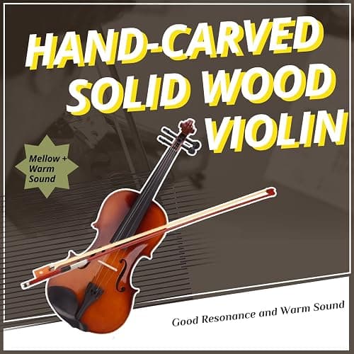 GODECOR 4/4 Acoustic Violin, Full Size Acoustic Violin Set for Beginner Adults Teens with Case,Bow, Rosin (Natural) thumbnail 2