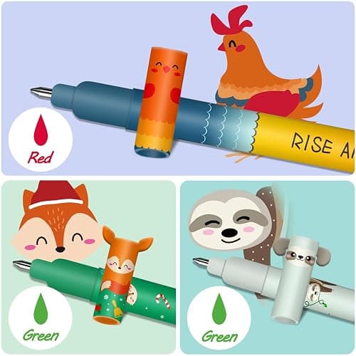 CARxlythic Set of 10 erasable gel pens + Estuche Escolar de 2 en 1 Koala + marcapáginas, Bolígrafo de gel borrable, temperature sensitive, diameter 0.7 mm thumbnail 5