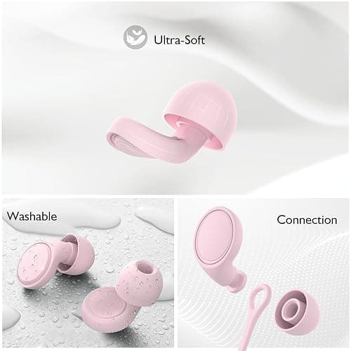 Jayine 2 Pairs Ear Plugs for Sleeping, Soft Full Silicone Ear Plugs for Noise Reduction 25dB, Reusable Hearing Protection Earplugs for Concert, Focus, Noise Sensitivity, 8 Ear Tips in S/M/L - Pink thumbnail 5