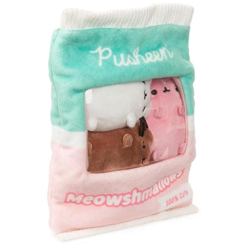 GUND Pusheen Meowshmallows Bag of Treats with Removable Mini Plush, Stuffed Animals for Ages 8 and Up, Pink/Green, 7.5” thumbnail 4