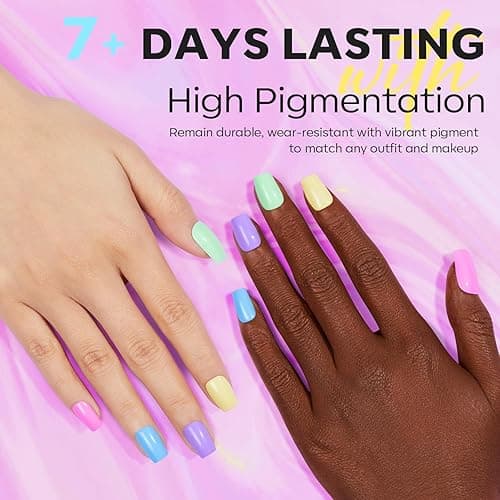 modelones Nail Polish Set, 6 Colors 2025 Summer Macaron Pastel Nail Polish Soft Pink Purple Blue Green Orange Quick Dry Nail Polish Kit Salon Home DIY Manicure Kit Gift For Women Girl - A07-Macaron thumbnail 3