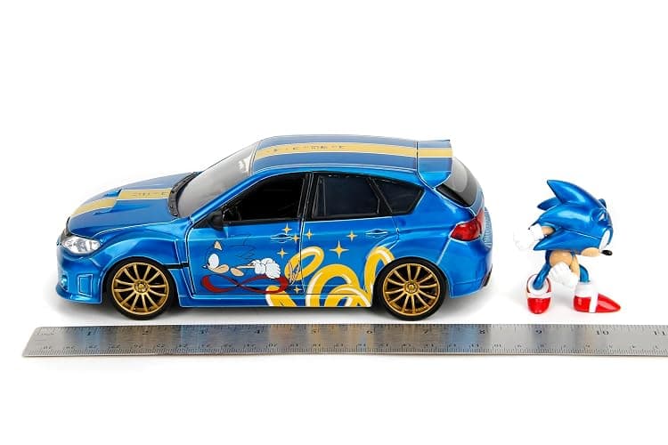 Jada Sonic The Hedgehog 1:24 2012 Subaru Impreza WRX STI Die-cast Car & Sonic Figure, Toys for Kids and Adults thumbnail 4