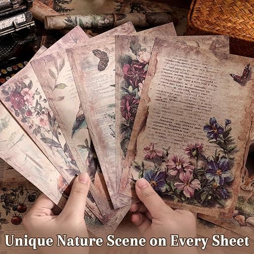 icceemee 160 Sheets of Nature Scrapbook Paper, journaling Scrapbook Supplies Craft Collage Paper Set, Junk Journal Bullet Journal Poster Room Decor for Card Making Decorative Gifts thumbnail 3