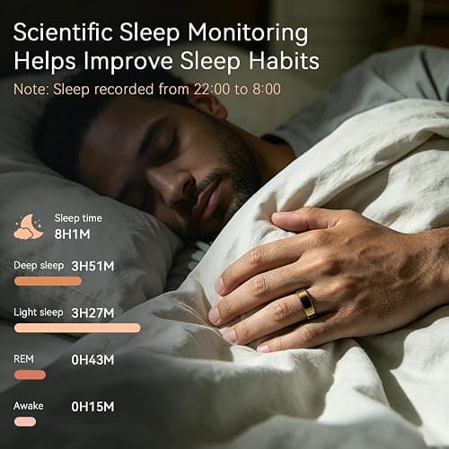 2026 Smart Ring For Women & Men, Sleep Health Fitness Tracker, Gold 6 | No App Fee, Track Sleep, Heart Rate, Blood Oxygen and Stress, 5-7 Day Battery Life, Lightweight, iOS & Android Compatible thumbnail 4