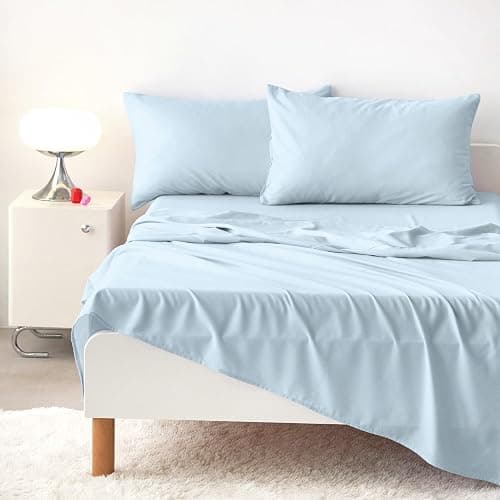 Wake In Cloud - Star Bedding Set for Boys Girls, Cute Stars Polka Dot, Soft Lightweight Comforter Set with Sheets, 5 Pieces Kids Bed in a Bag, Sky Blue, Twin Size thumbnail 4