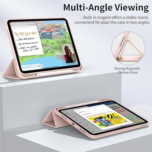 BFGTSJF Case for iPad (A16) & iPad 10th Gen with Pencil Holder, Pink | Fits iPad A16 11-inch 2025 & 10th Gen 10.9-inch 2022, Slim Protective Smart Trifold Stand, Auto Wake/Sleep, Support Touch ID thumbnail 6