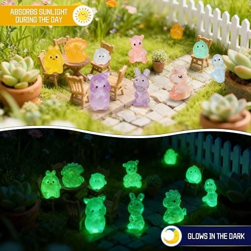 Mini Glow in The Dark Animal Resin Models,New Mystery Resin Animals Blind Bag,Mini Luminous Farm Ocean Figures,Animal Miniatures for Fairy Garden Accessories,Individually Wrapped Blind Bag(100PCS) thumbnail 5