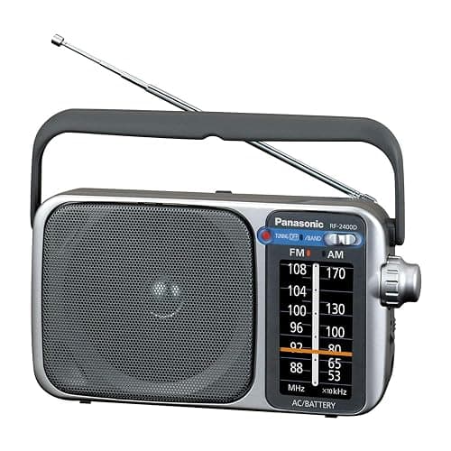 Panasonic Portable AM/FM Radio, Battery Operated Analog Radio, AC Powered, Silver (RF-2400D) - Image 1