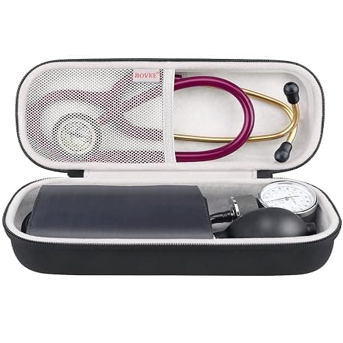 BOVKE Stethoscope Case for 3M Littmann Classic III, Lightweight II S.E, MDF Acoustica Deluxe Stethoscopes - Extra Room for Medical Bandage Scissors EMT Trauma Shear and LED Penlights, Black - Black thumbnail 7